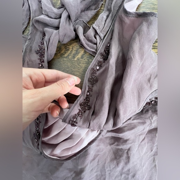 TED BAKER Silk purple Beaded sleeveless blouse size - Picture 9 of 13